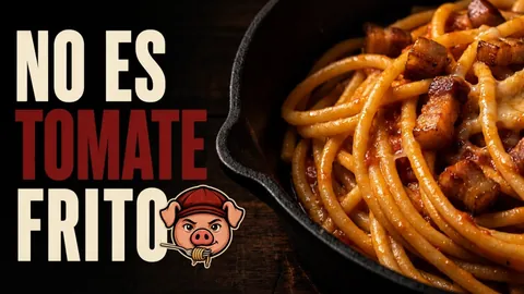 Plato de amatriciana con bucatini, salsa de tomate reducida, guanciale crujiente y pecorino rallado