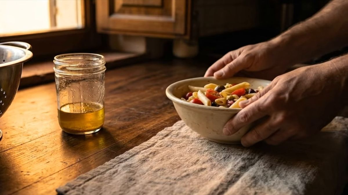 Por qué la pasta fría rechaza el aliño: fotograma del vídeo de El Cuchinero Pastas