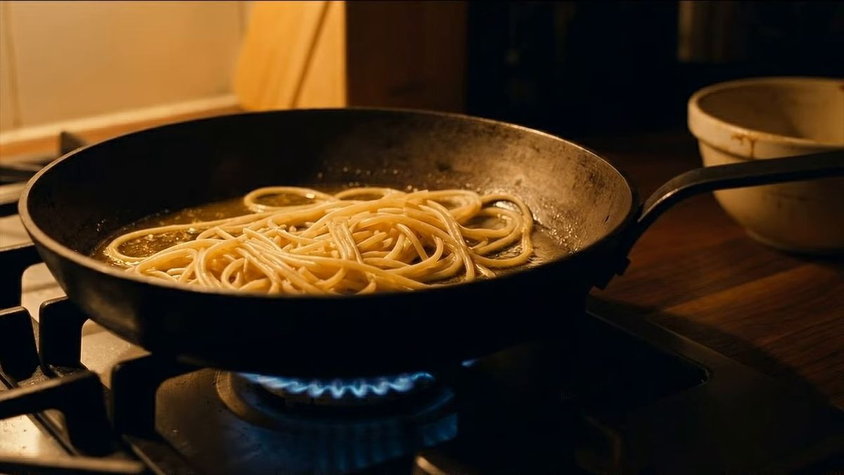 Por qué la salsa brilla cuando el agua entra bien: fotograma del vídeo de El Cuchinero Pastas