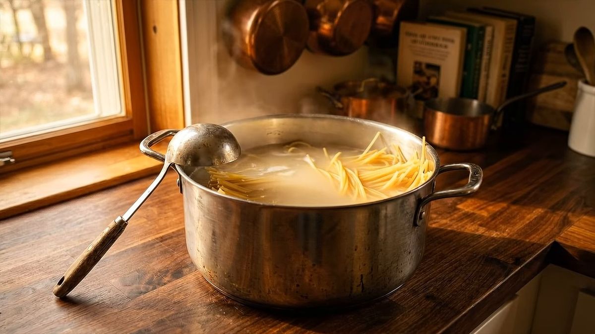Qué hace el almidón dentro del agua: fotograma del vídeo de El Cuchinero Pastas
