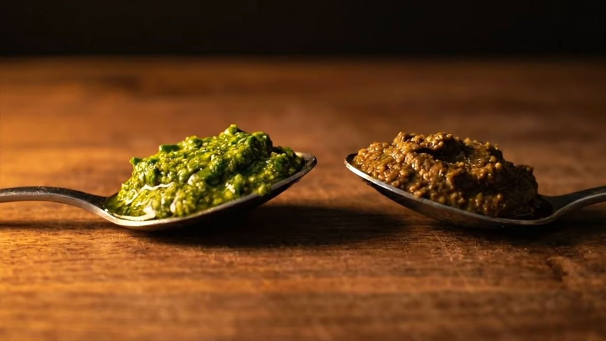 El pesto no es una salsa, es una emulsión cruda: fotograma del vídeo de El Cuchinero Pastas