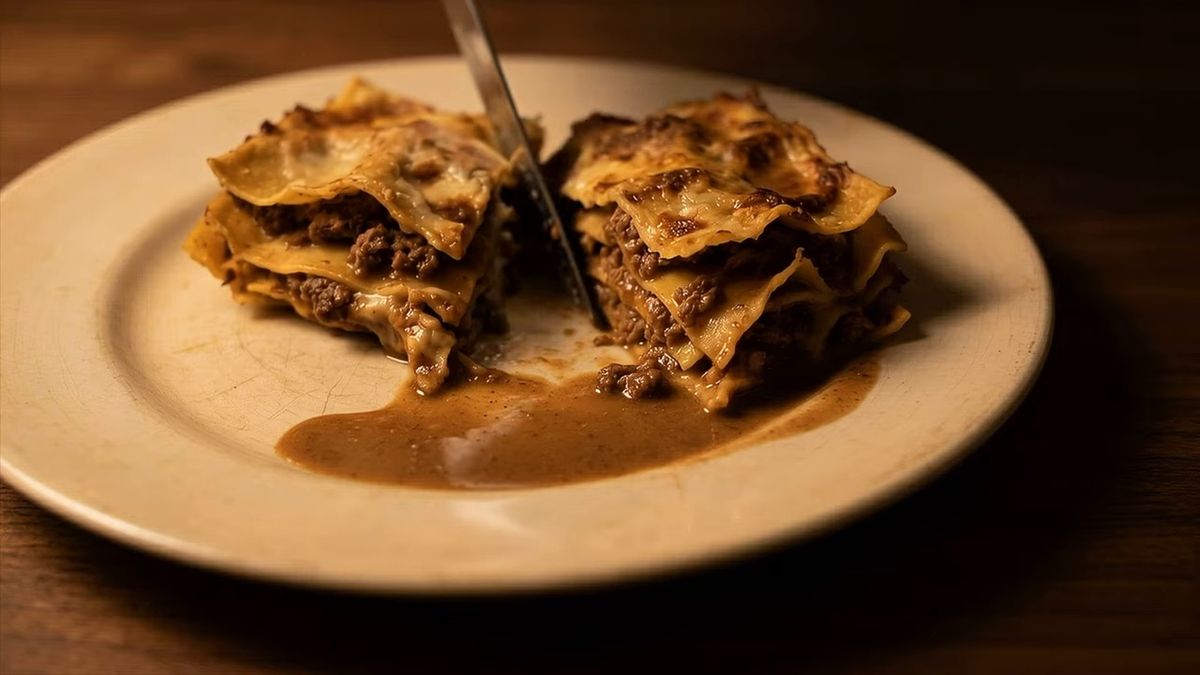 Segundo error: una bechamel que chorrea: fotograma del vídeo de El Cuchinero Pastas