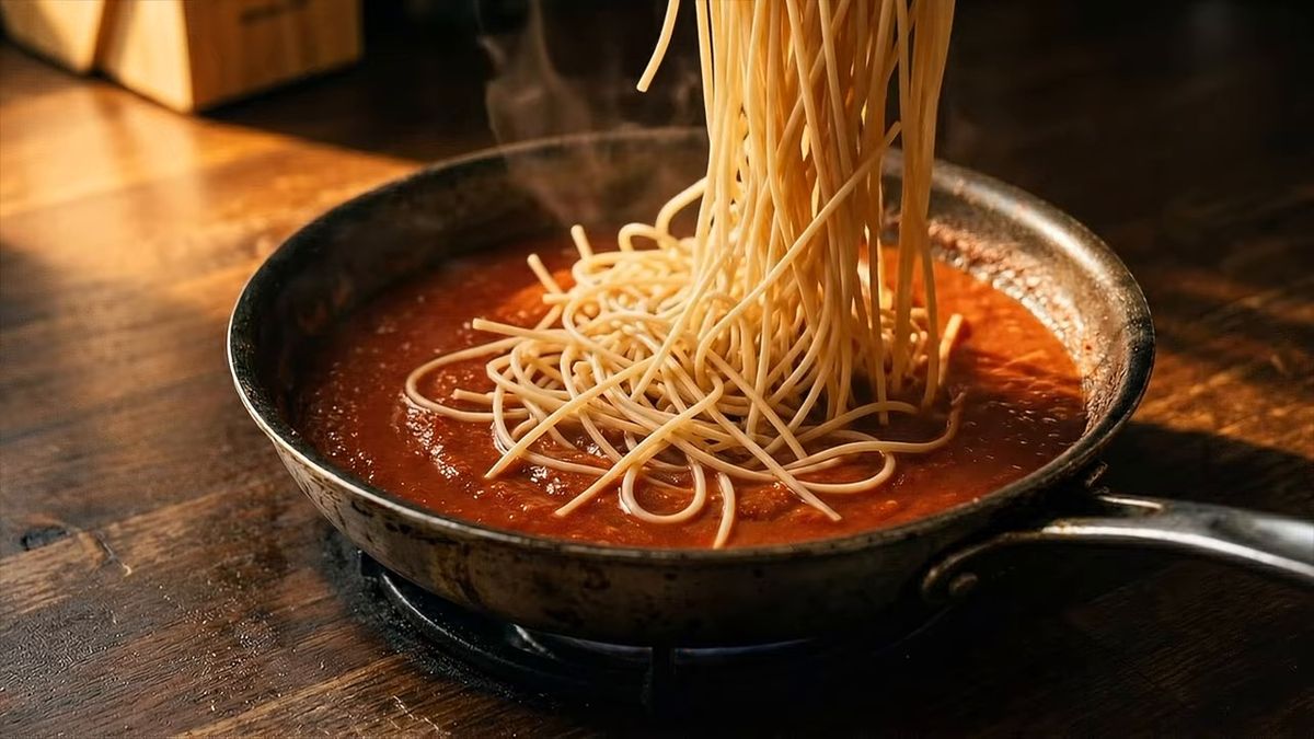 El colador es donde se pierde todo: fotograma del vídeo de El Cuchinero Pastas