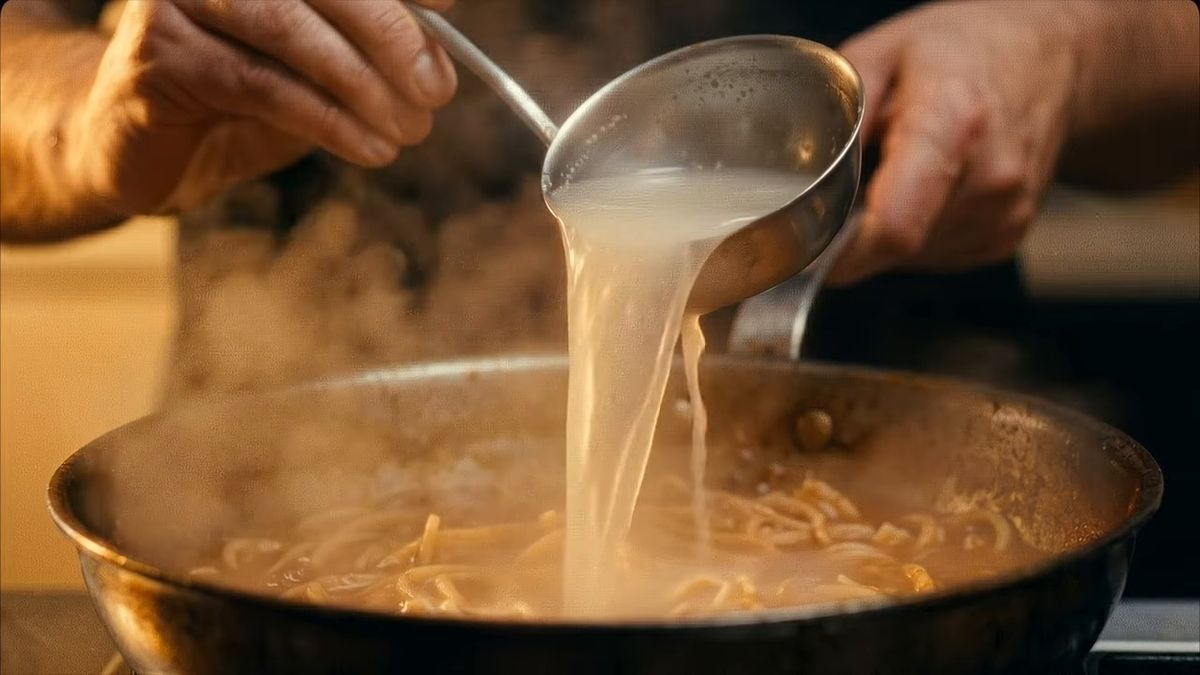 Mantecatura: la pasta termina en la sartén: fotograma del vídeo de El Cuchinero Pastas