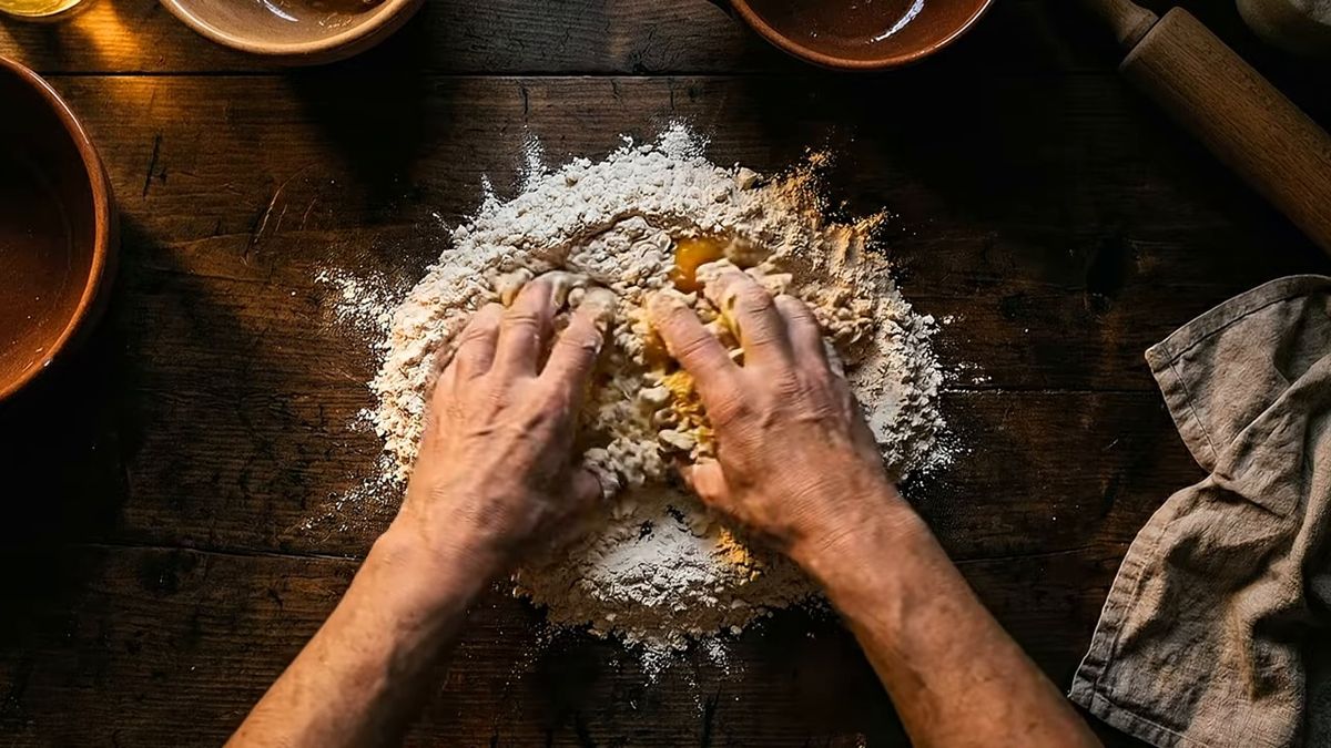 La masa dura no pide más agua ni más fuerza: fotograma del vídeo de El Cuchinero Pastas